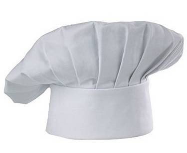 Chef Hat, adjustable Velcro closure, 65/35 poly/cotton, one size fits most, white