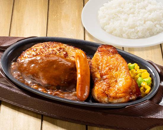 ハンバーグミックスグリル弁当 Hamburg Steak and Mixed Grill Bento