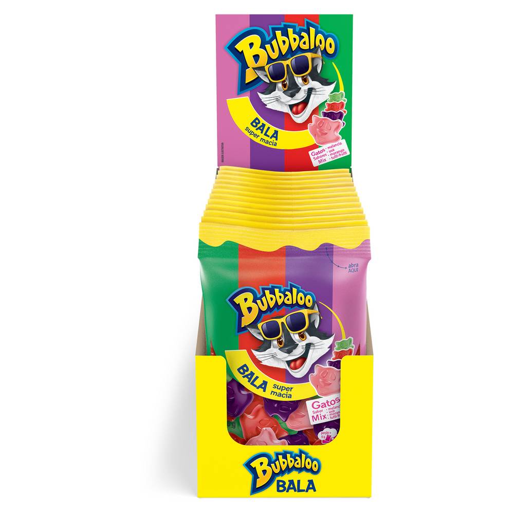 Adams · Bala de gelatina bubbaloo azedinha gatos mix (15 g)