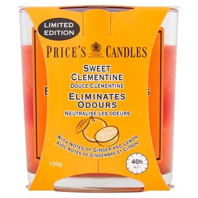 Price's Candles Sweet Clementine, Limited Edition Fresh Air Jar (150g)