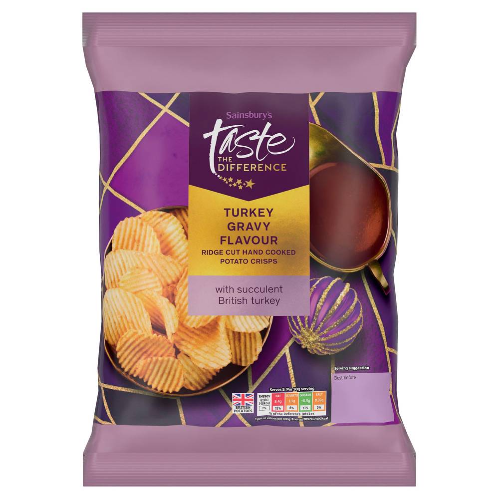 Sainsbury's Turkey Gravy Flavour Crisps,  Taste the Difference 150g