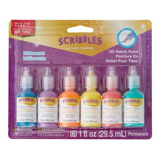 Scribbles Iridescent 3d Fabric Paint Set (6 ct) (Multicolor)