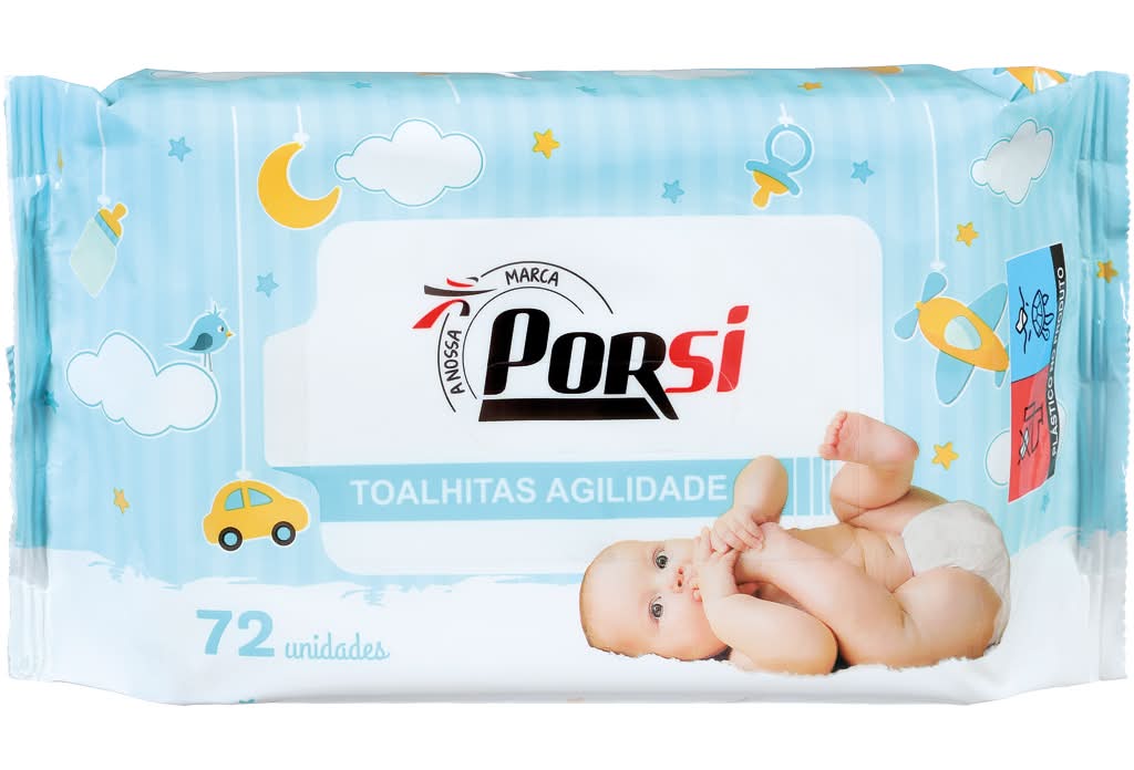 PorSi - Toalhitas Bebé Recarga, embalagem de 72 unidades