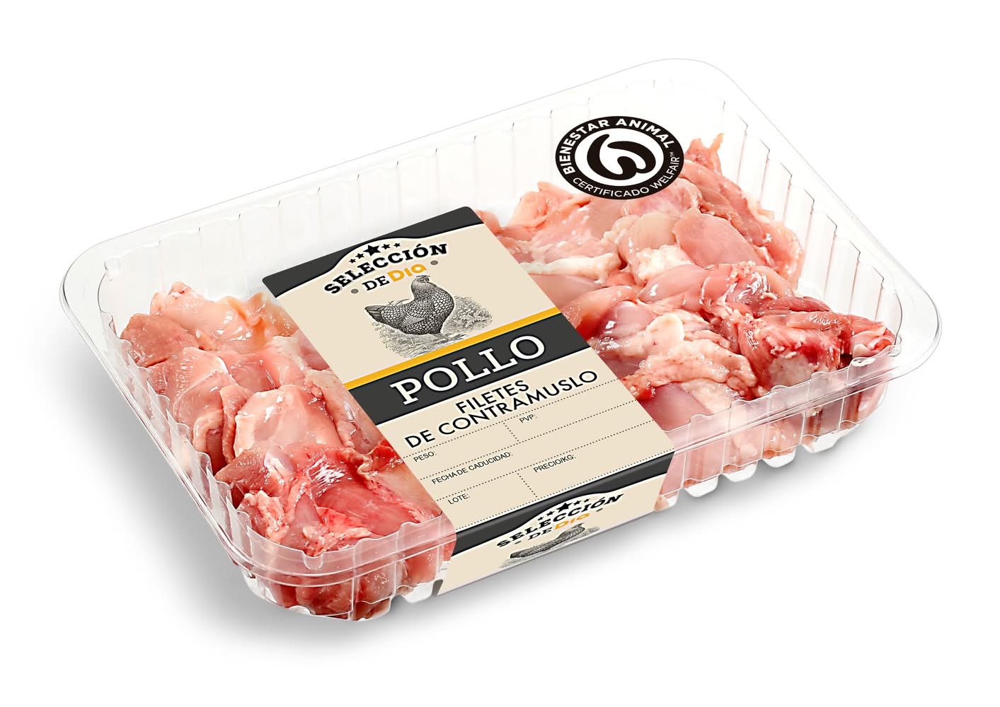 Filetes De Contramuslo De Pollo Selección De Dia Bandeja 450 G Aprox.