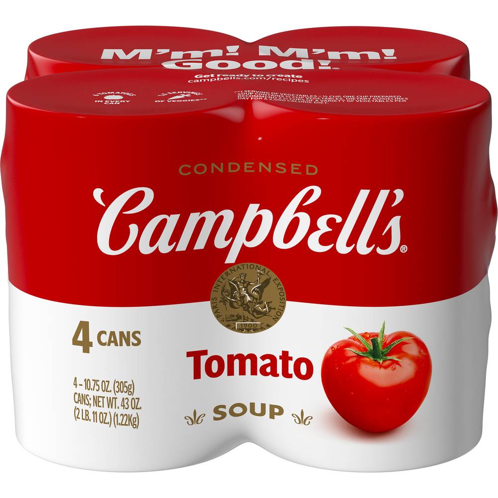 Campbell's Soup Condensed Cans, Tomato (4 x 10.78 oz)