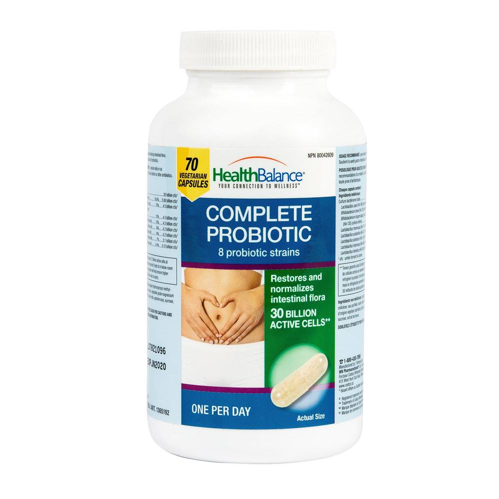 Santé Équilibrée Probiotique Complet - 8 Souches - 30 Milliards De Cellules Actives**, 70 Capsules