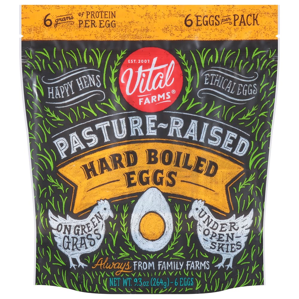 Vital Farms Pasture Raised Hard Boiled Eggs (9.3 oz, 6 ct)