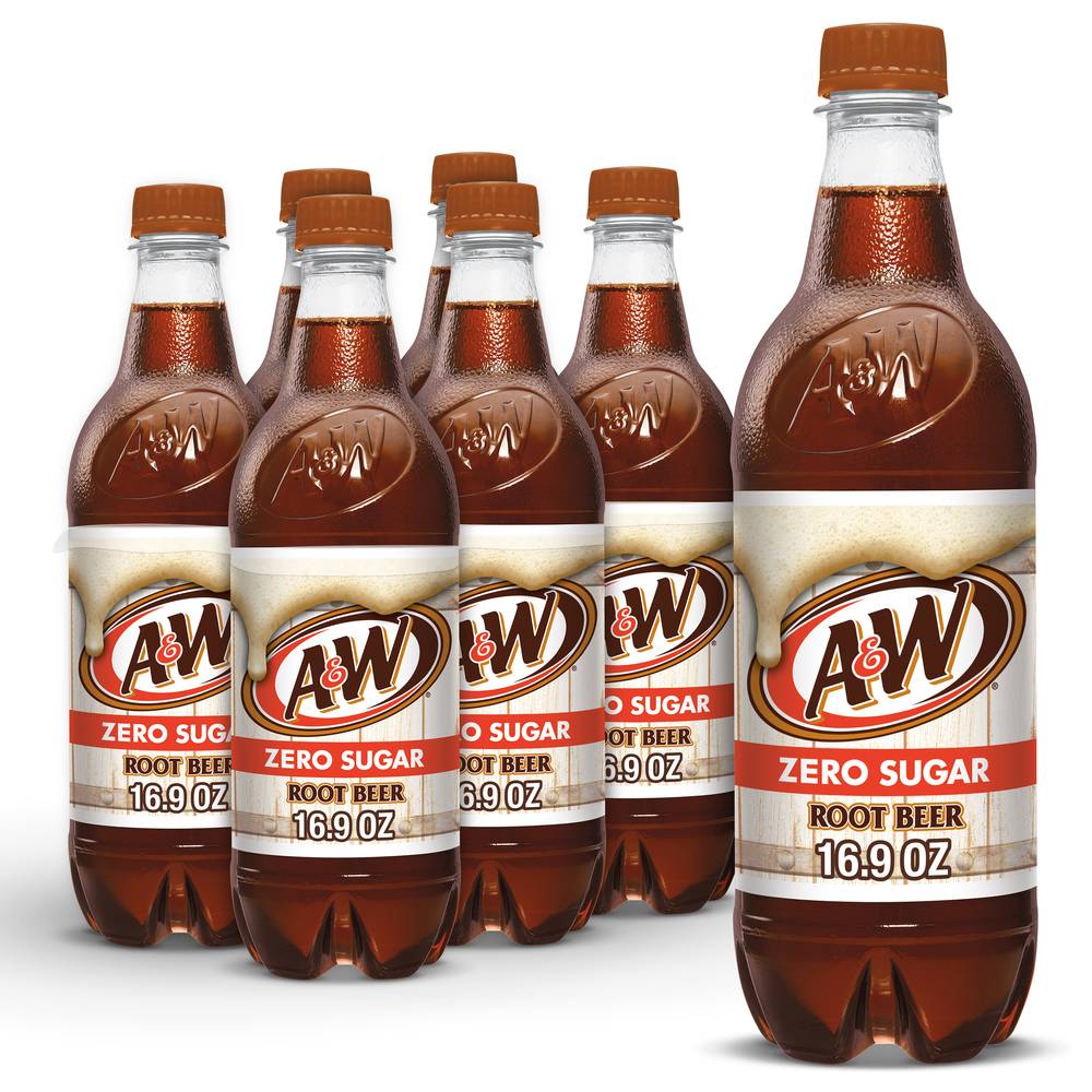 A&W Zero Sugar Root Beer (6 x 16.9 fl oz)