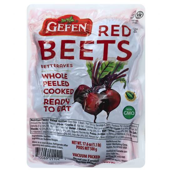 Gefen Whole Peeled Cooked Red Beets (17.6 oz)