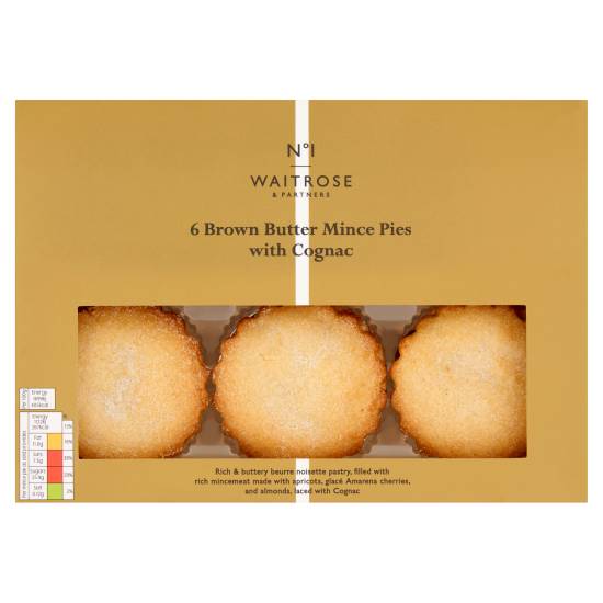 Waitrose & Partners No.1 6 Brown Butter Mince Pies With Cognac