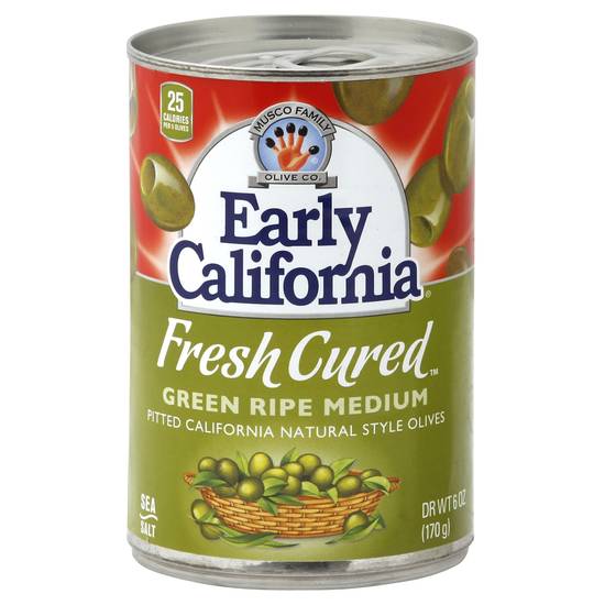 Early California Simply Olives Green Ripe Medium Pitted Olives