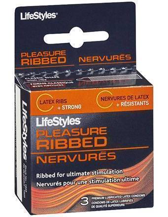 LifeStyles Pleasure Ribbed Latex Condoms (3 ct)