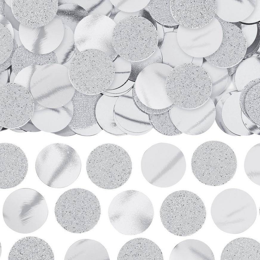 Glitter Silver Circle Confetti