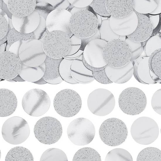 Glitter Silver Circle Confetti