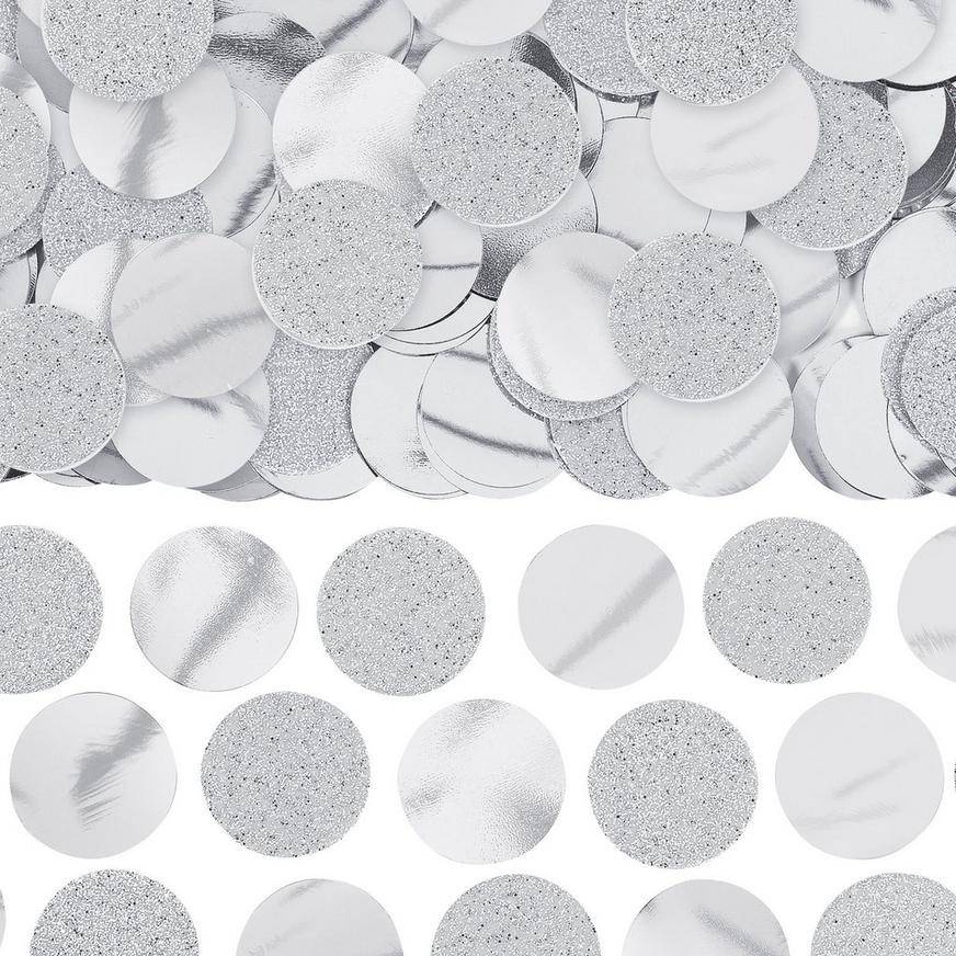 Party City Glitter Circle Confetti, Silver