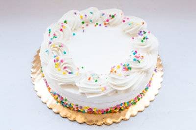 In-Store Bakery Decorated White Single Layer Cake