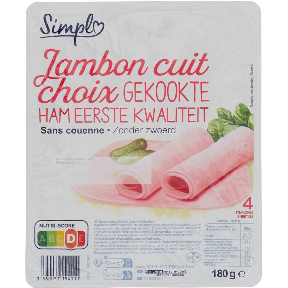 Simpl - Jambon sans couenne