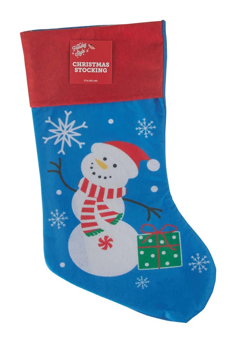 Holiday Style Christmas Printed Stocking, 17 in, Assorted