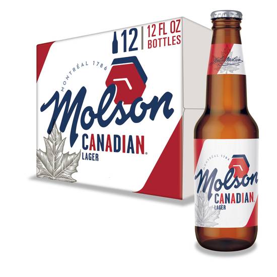 Molson Canadian Lager Beer Bottles (12 ct, 12 fl oz)