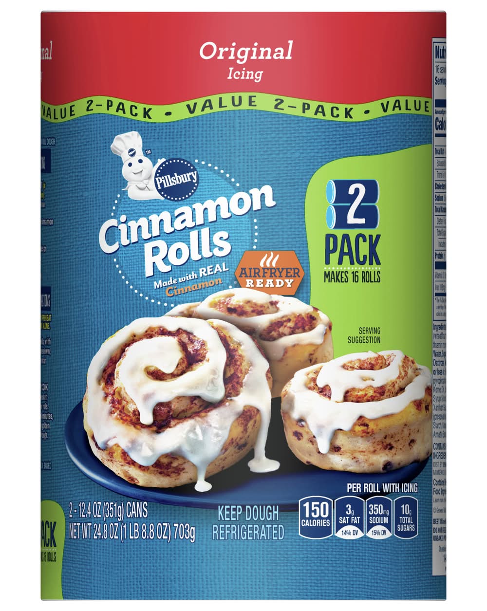 Pillsbury Original Icing Cinnamon Rolls (1.55 lbs, 2 ct)