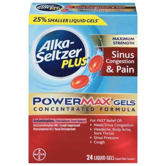 Alka-Seltzer Plus Sinus Cold & Cough Powermax Formula (24 ct)