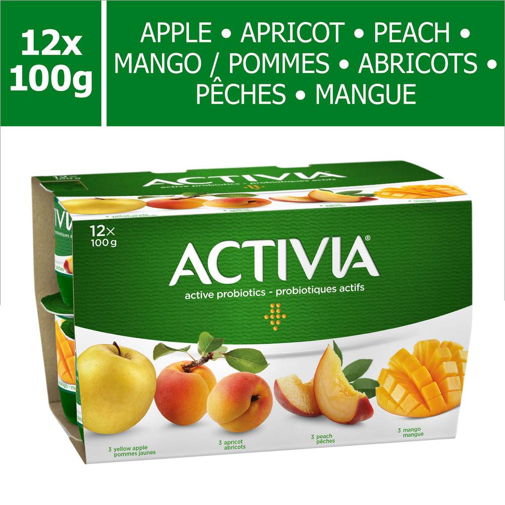 Activia Probiotic Yogurt Assorted Flavours (12 x 100 g)