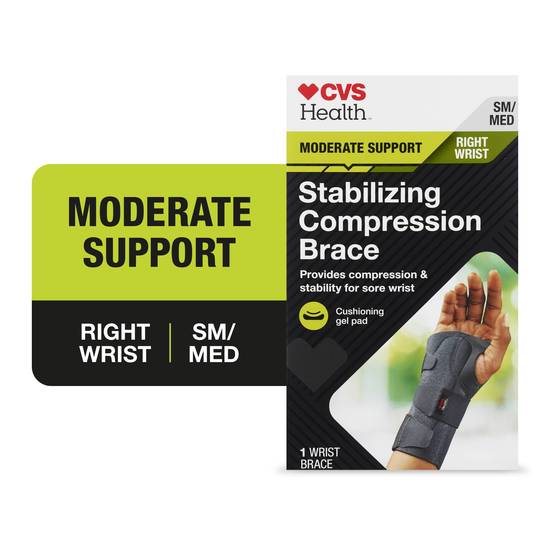 CVS Health Stabilizing Compression Right Wrist Brace, S/M