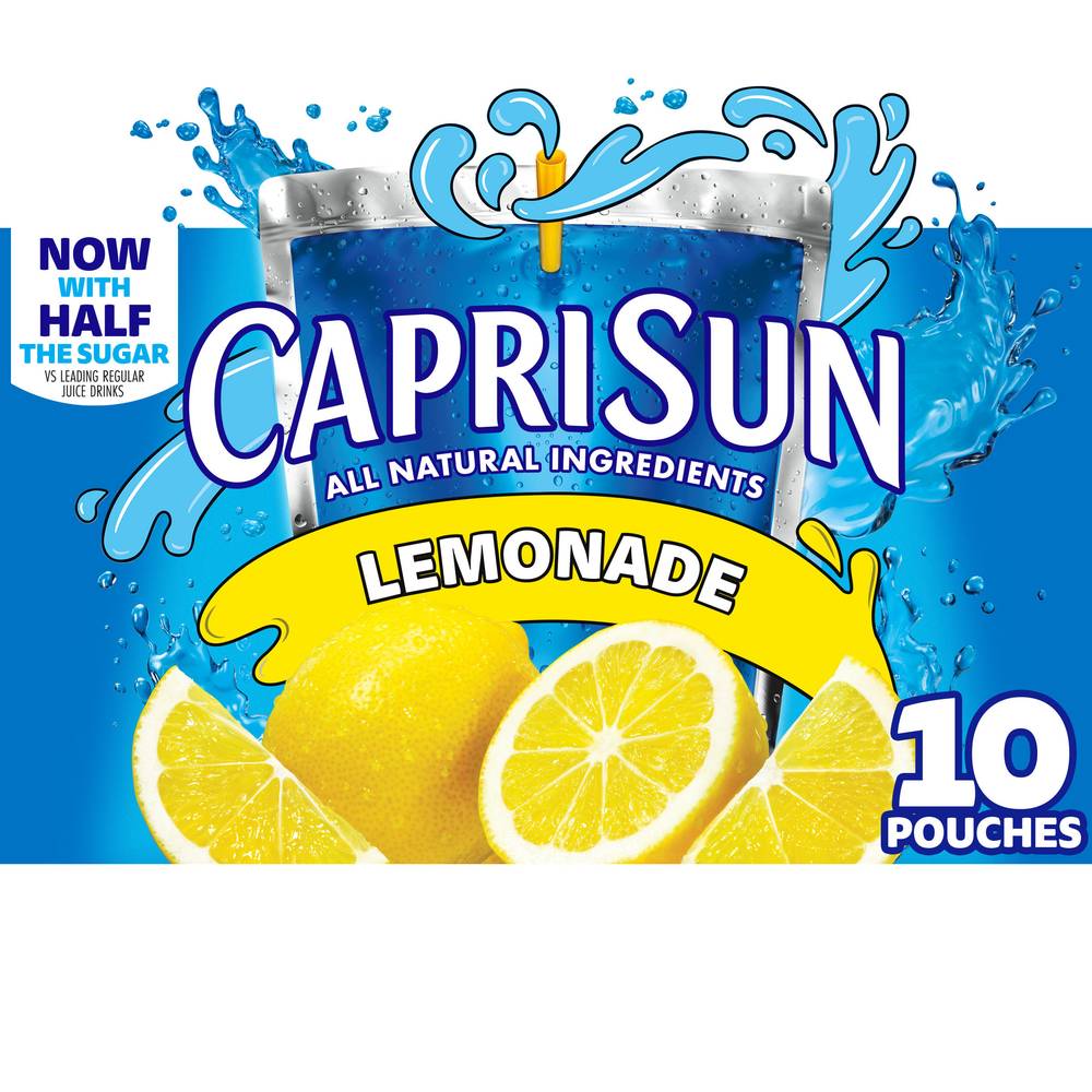 Capri Sun All Natural Lemonade Pouces (10 ct, 6 fl oz)