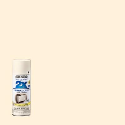 Rust-Oleum Painters Touch 2x Ultra Cover Satin Finish Spray Paint+Primer, Heirloom White (12 oz)