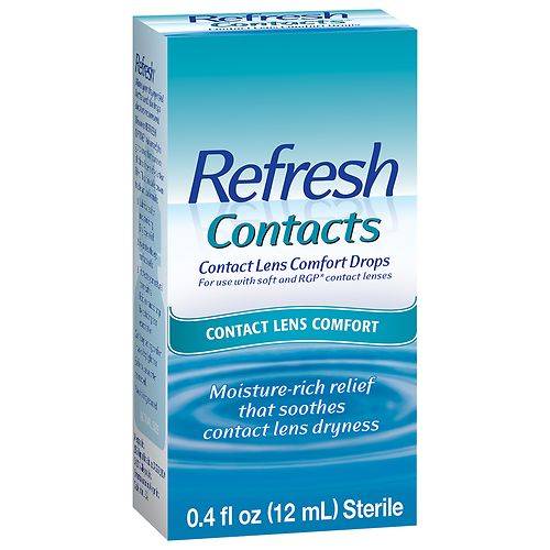 Refresh Contacts Contact Lens Comfort Moisture Drops for Dry Eyes - 0.4 fl oz