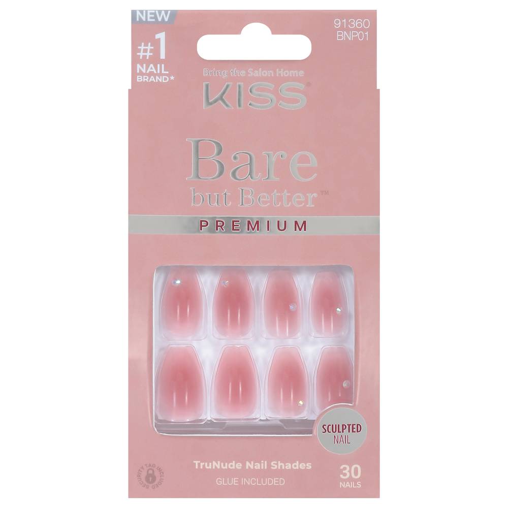 Kiss Bare But Butter Premium Trunude Nail Shades Sculpted Medium