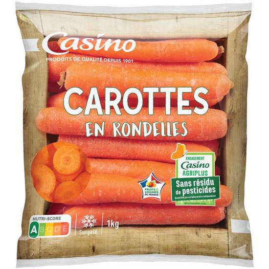 Casino Carottes - En rondelles - Sans résidus de pesticides - 1kg