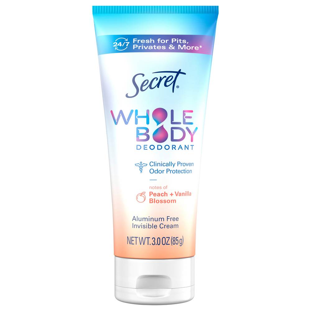 Secret Whole Body Peach Vanilla Aluminum Free Deodorant Cream