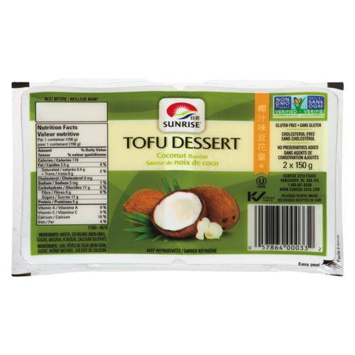Sunrise · Coconut tofu dessert - Noix de coco