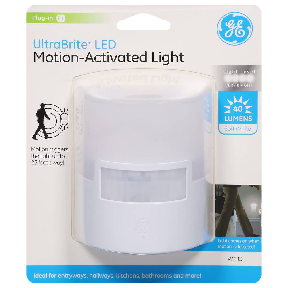 General Electric Motion-Activated Ultrabrite 40 Lumens Silver Led Night Light