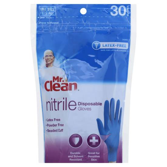 Mr. Clean Nitrile Disposable Gloves (30 gloves)