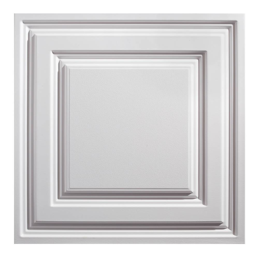 Genesis 2-ft x 2-ft Icon Relief White PVC Drop Ceiling Tile (1-Pack, 4-sq ft / Case) | 754-00