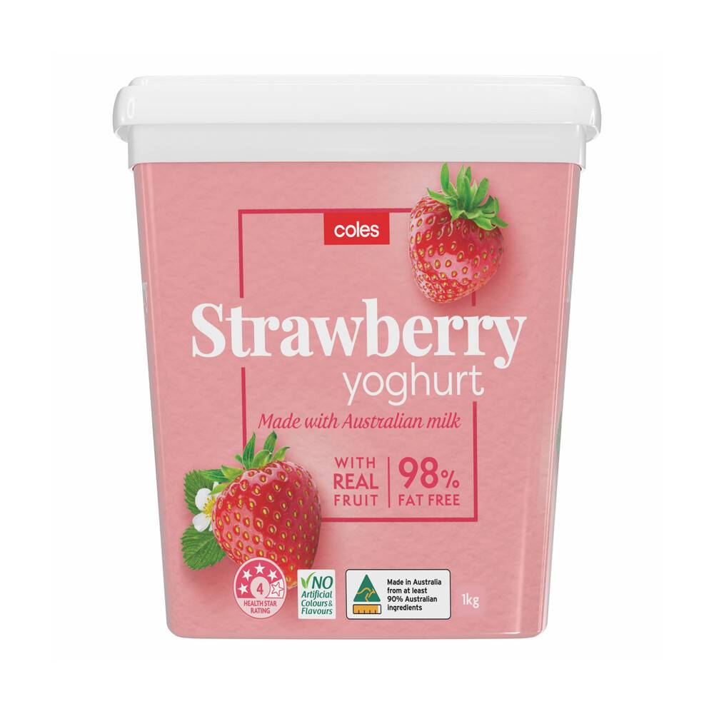 Coles Dairy Strawberry Yoghurt 1kg