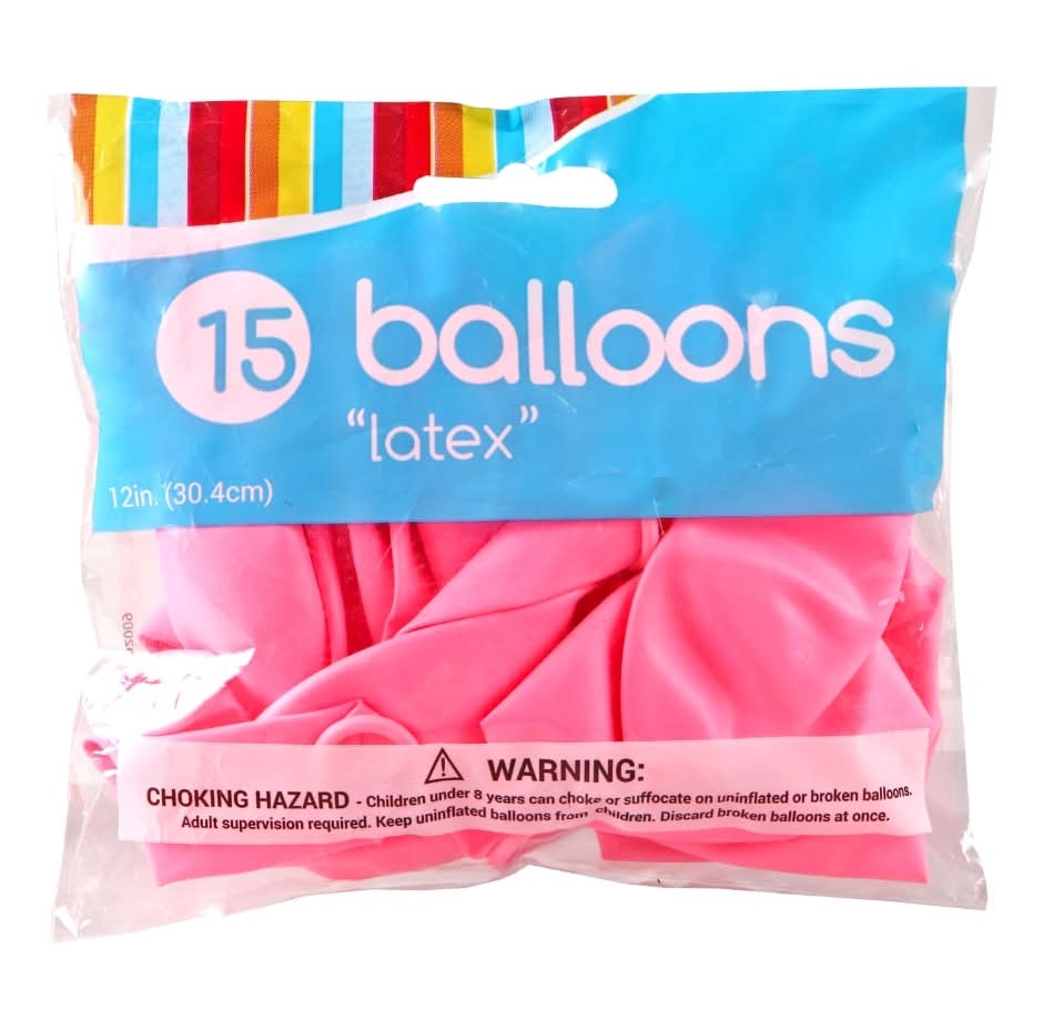 Latex Balloons, 12 in, Pink (15 ct)