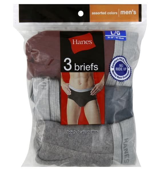 Hanes Briefs, L, Multi Color (3 ct)