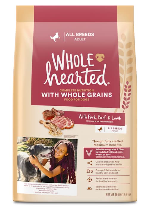 WholeHearted Whole Grains with Pork, Beef & Lamb Dry Dog Food, 30 lbs.