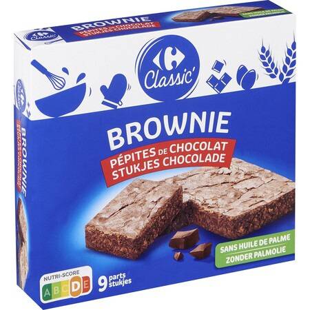 Brownie pépites de chocolat CARREFOUR CLASSIC' - la boite de 285g