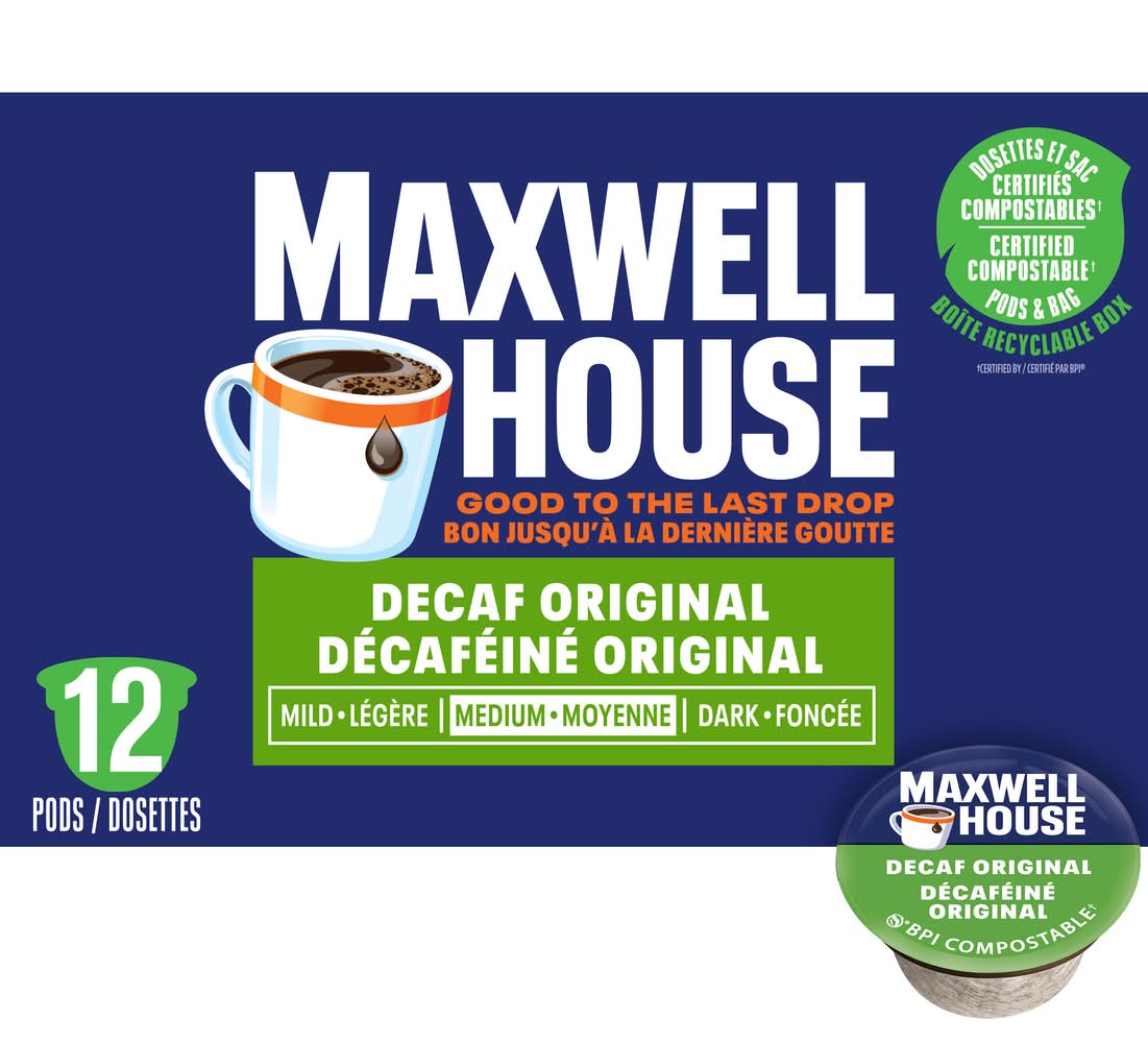 Maxwell House Decaf Coffee 100% Compostable Pods (117 g)