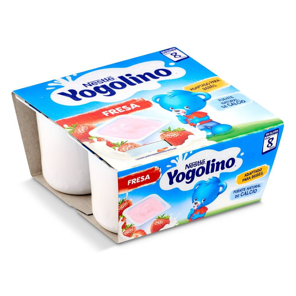 Postre Lacteo Fresa Nestlé Yogolino Pack 4 X 100 G