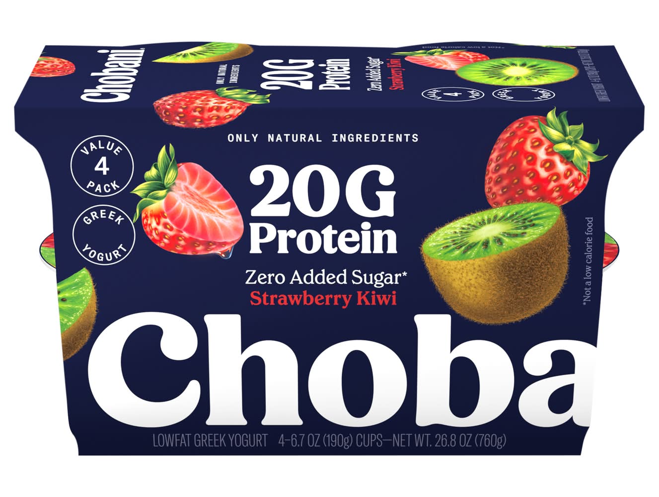 Chobani Protein Lowfat Greek Yogurt, Strawberry Kiwi (6.7 oz, 4 ct)