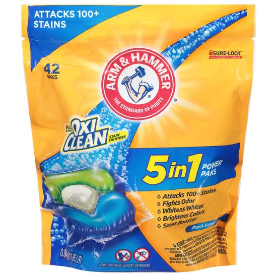 Arm & Hammer Oxi Clean Power Paks Fresh Scent Detergent (42 ct)