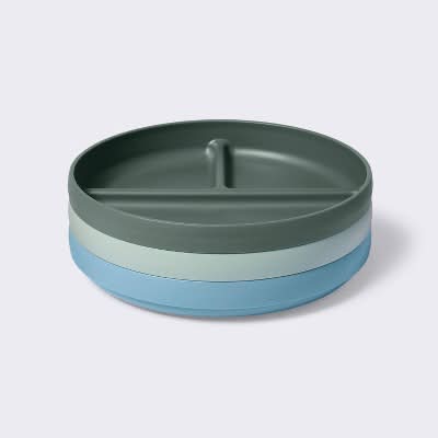 Cloud Island Divided Plates, Blue-Green (3 ct)