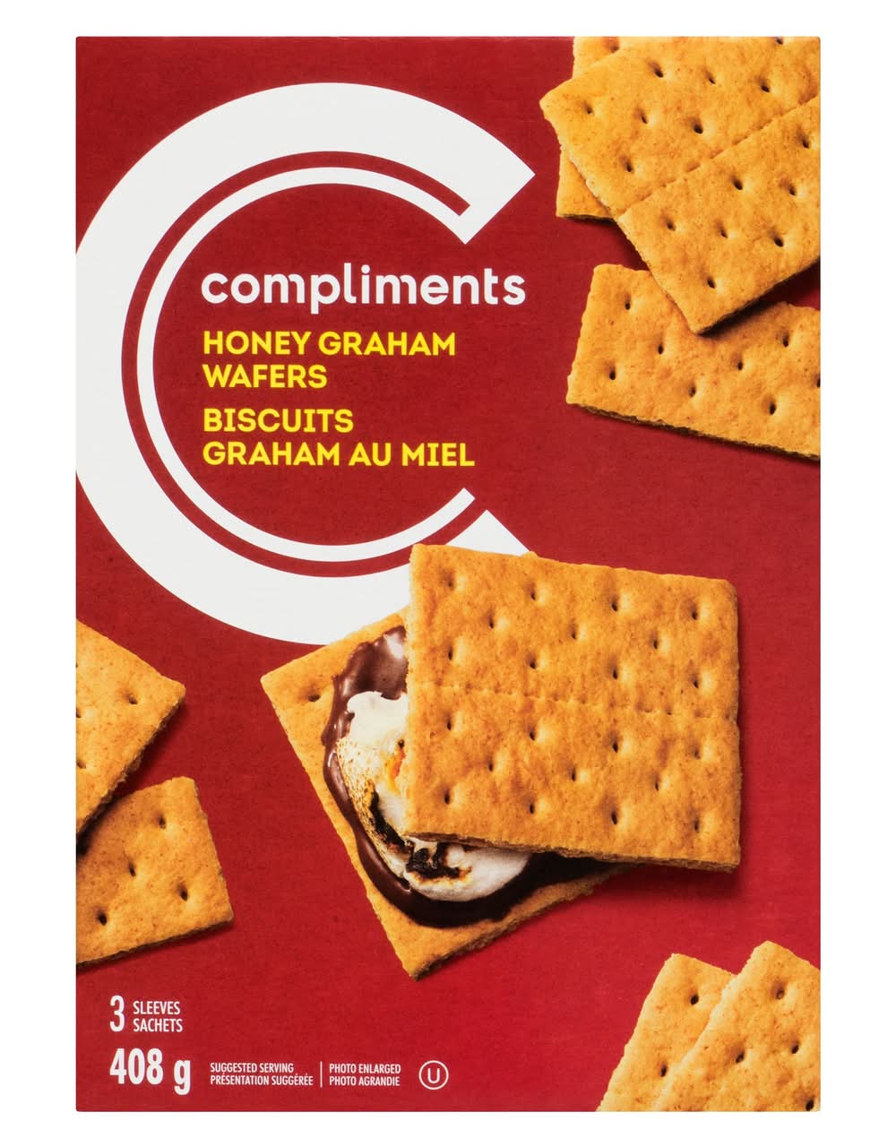 Compliments biscuits graham au miel (408 g) - honey graham wafers (408 g)