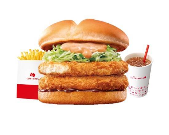 【セット】ダブルチキンカツバーガー Double Chicken Cutlet Burger Set