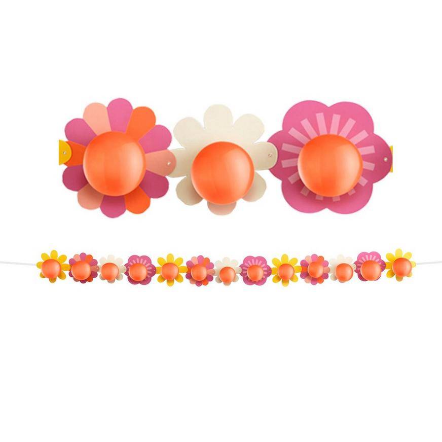 Throwback Summer Flower Latex Balloon Garland, 12ft